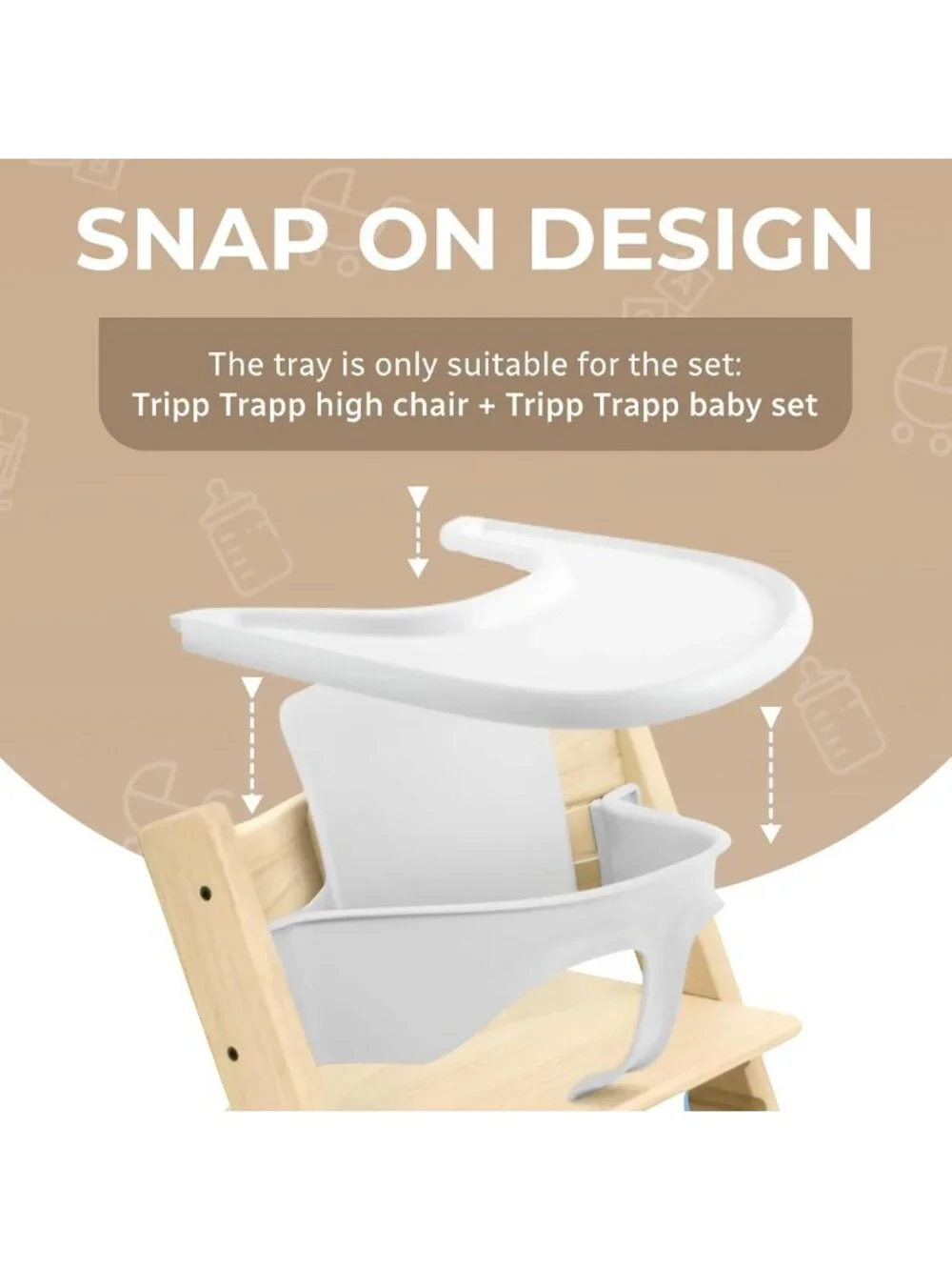 Ergonomic High Chair Table for Tripp Trapp - Smooth Suction, BPA Free, Easy